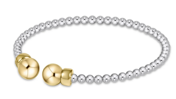 CS Mixed Metal 3mm Bead Cuff Gold