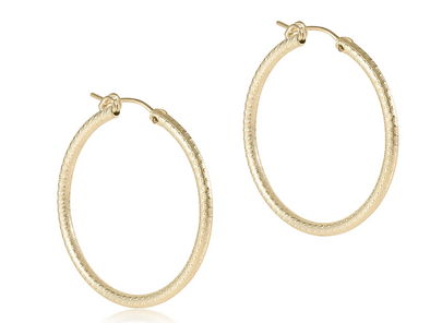 Round Gold 1.25” Hoop Textured