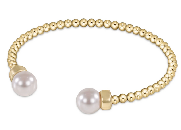 CG 3mm Bead Cuff Bracelet Pearl